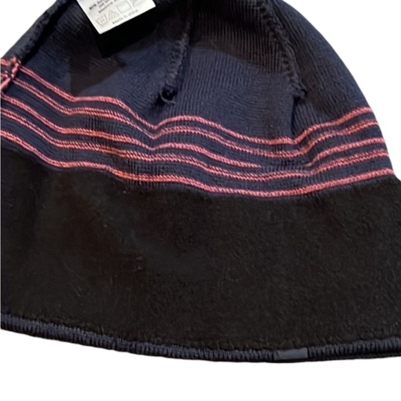 Ironman - ‘Striped Beanie’ with fleece sweat band. Navy/Pink. NWT - Picture 3 of 3